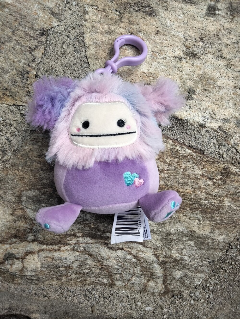 Purple Pink And Blue Jazwares Squishmallow 3.5 In Keychain Bigfoot
